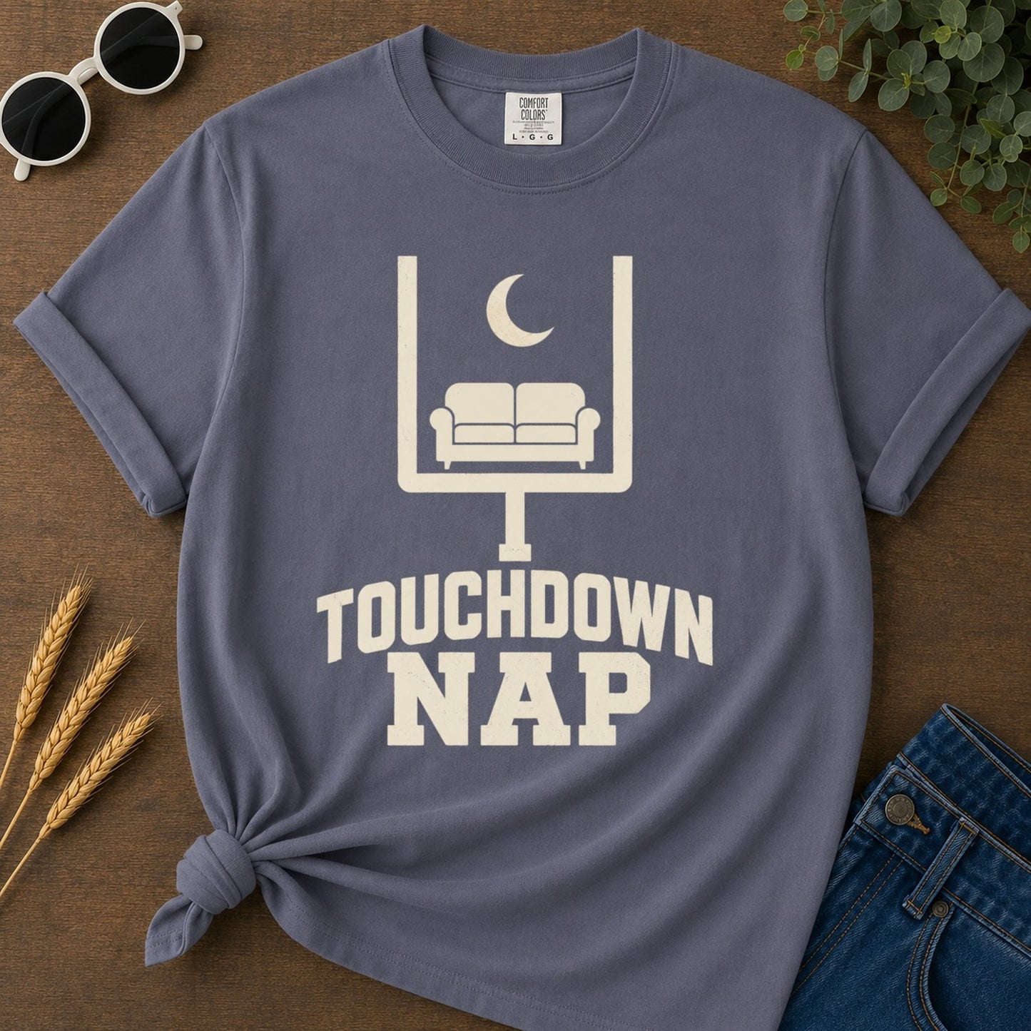 Touchdown Nap T-shirt - Navy Mockup