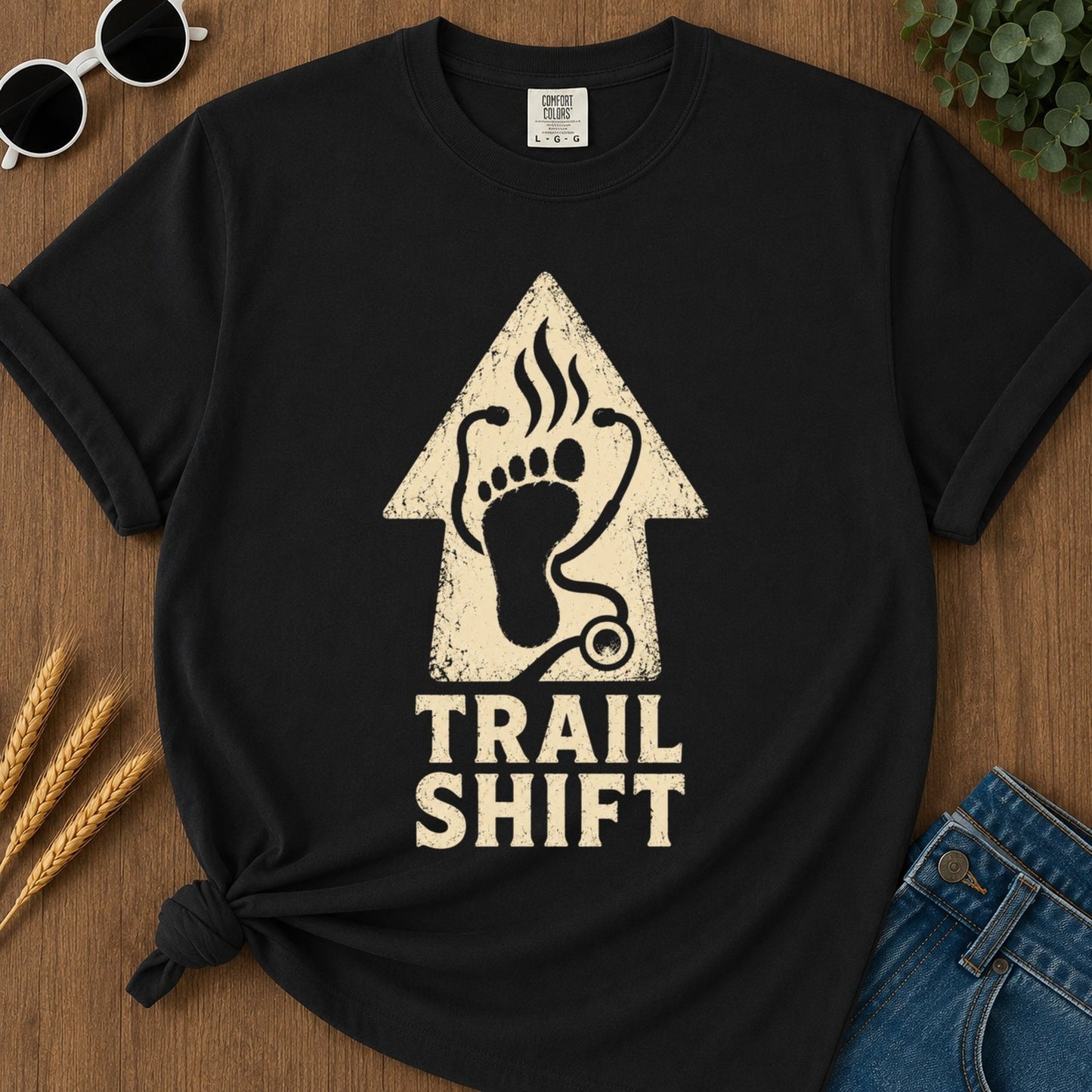 Trail Shift T-shirt - Black Mockup