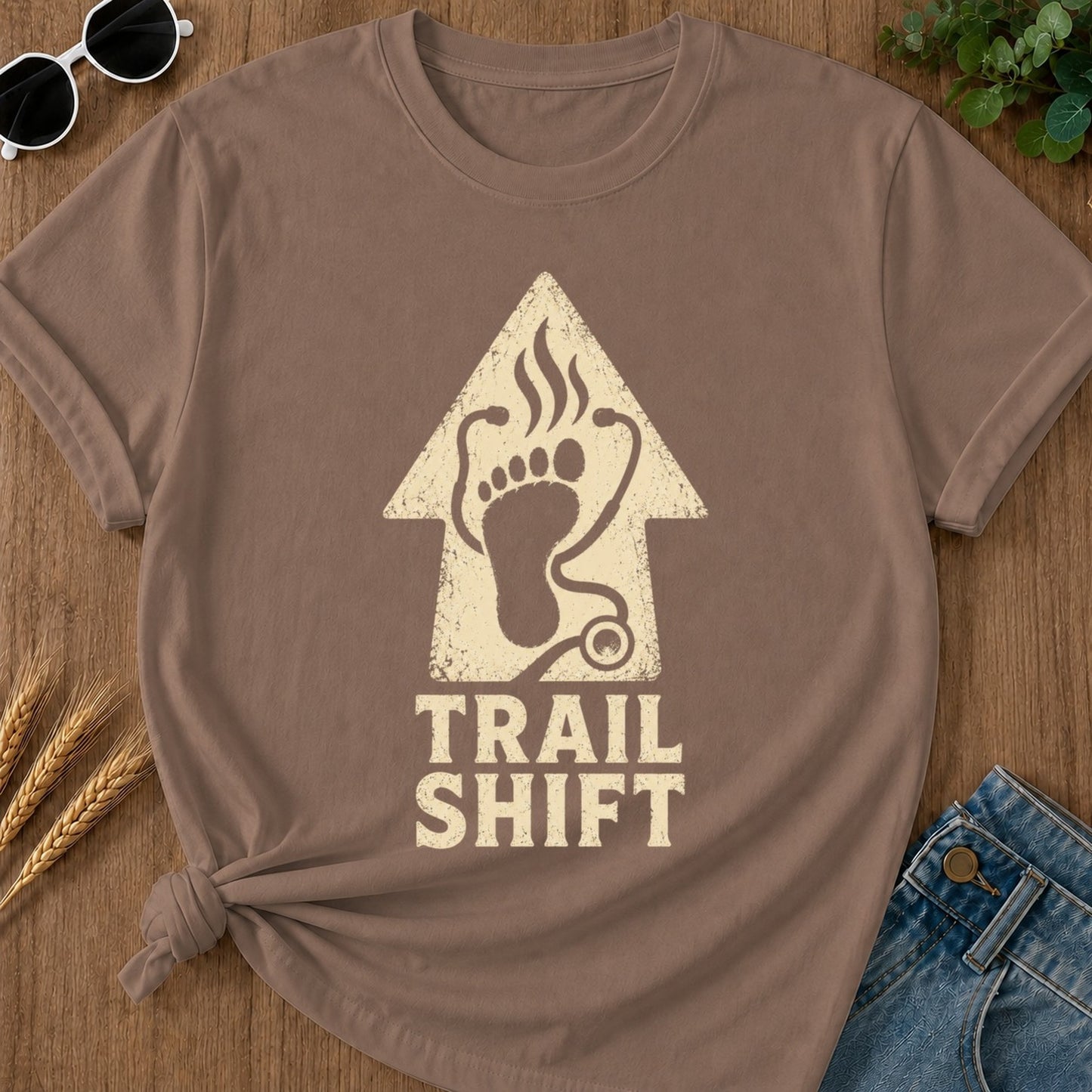 Trail Shift T-shirt - Espresso Mockup