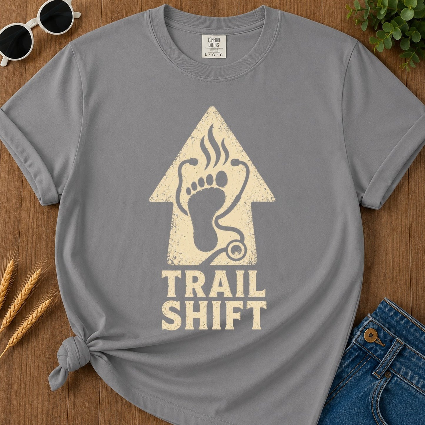 Trail Shift T-shirt - Grey Mockup