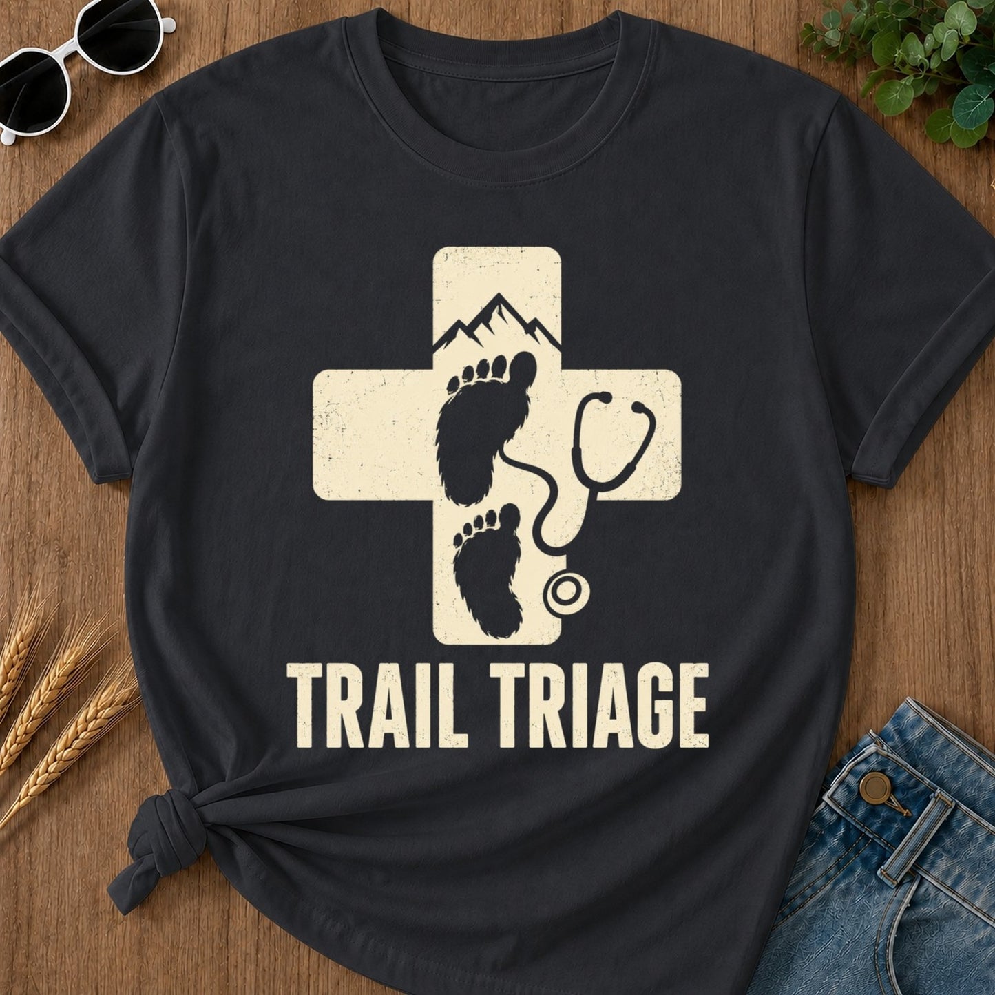 Trail Triage T-shirt - Graphite Mockup