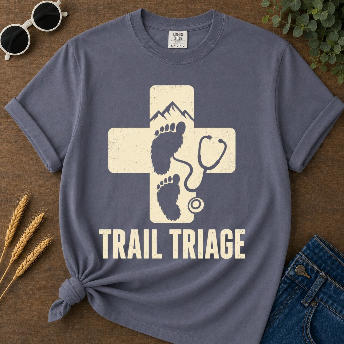 Trail Triage T-shirt - Navy Mockup