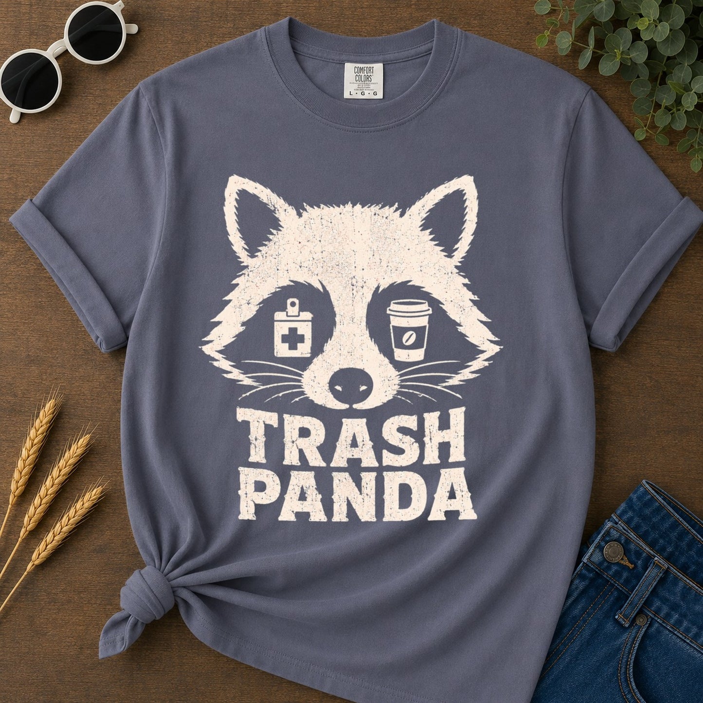 Trash Panda T-shirt - Navy Mockup