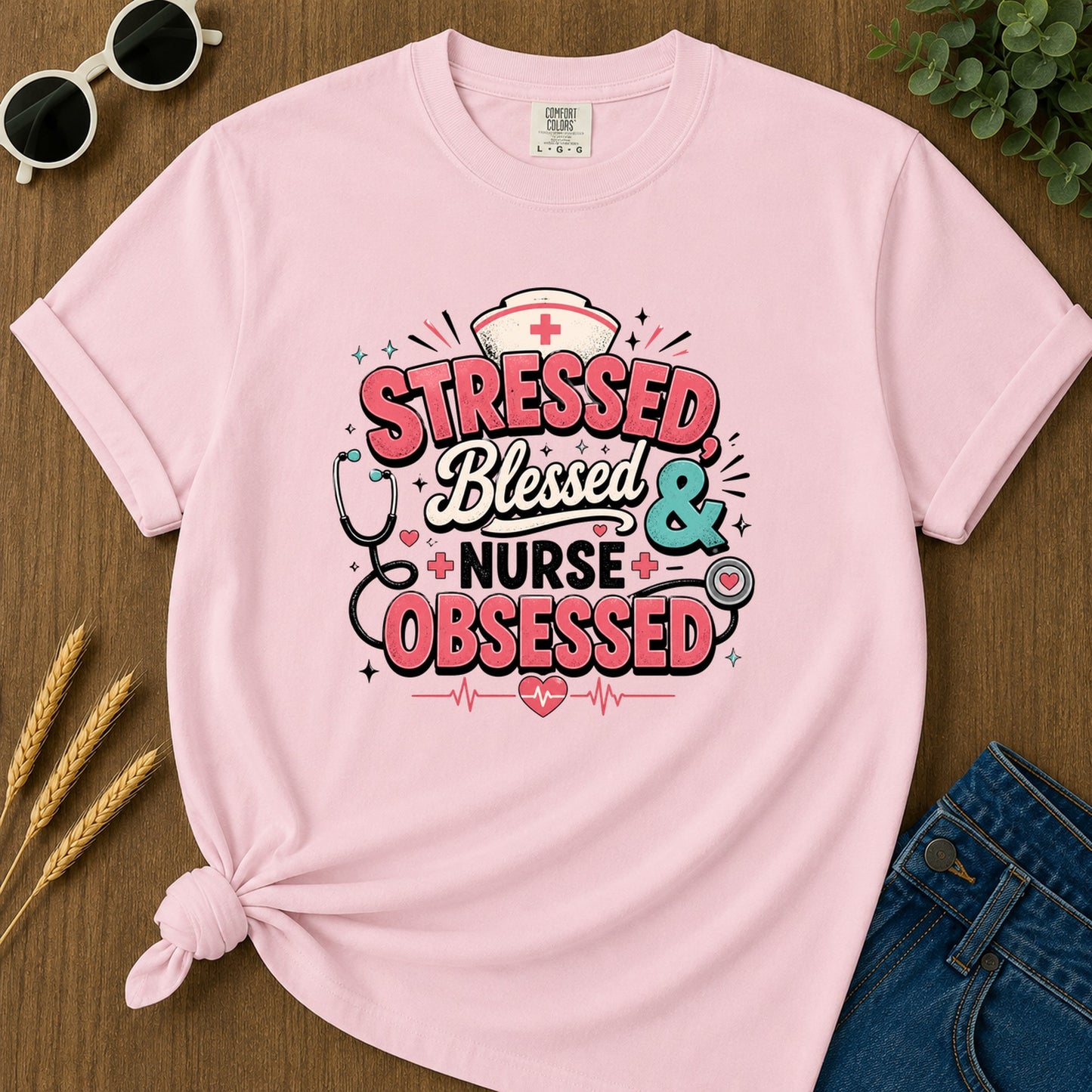 Tressed Blessed & Obsessed T-Shirt - Blossom