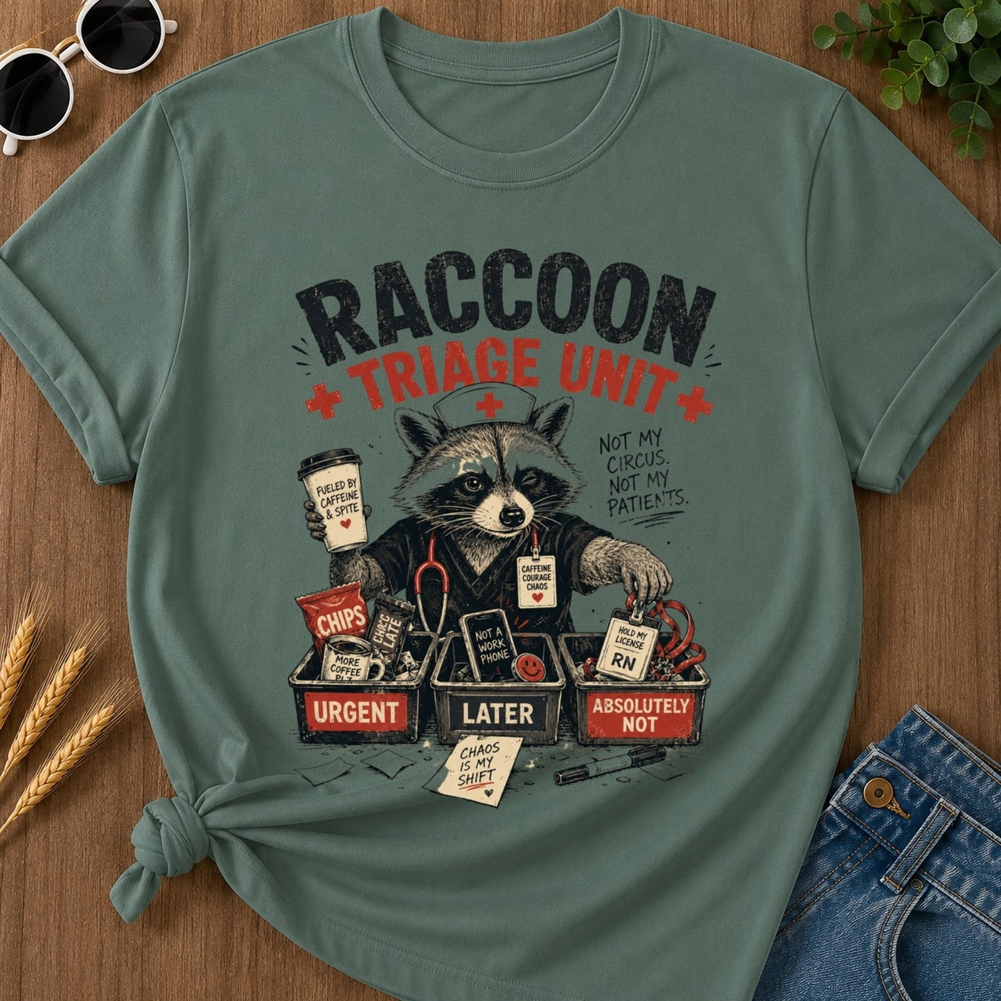 Triage Unit T-shirt - Blue Spruce Mockup