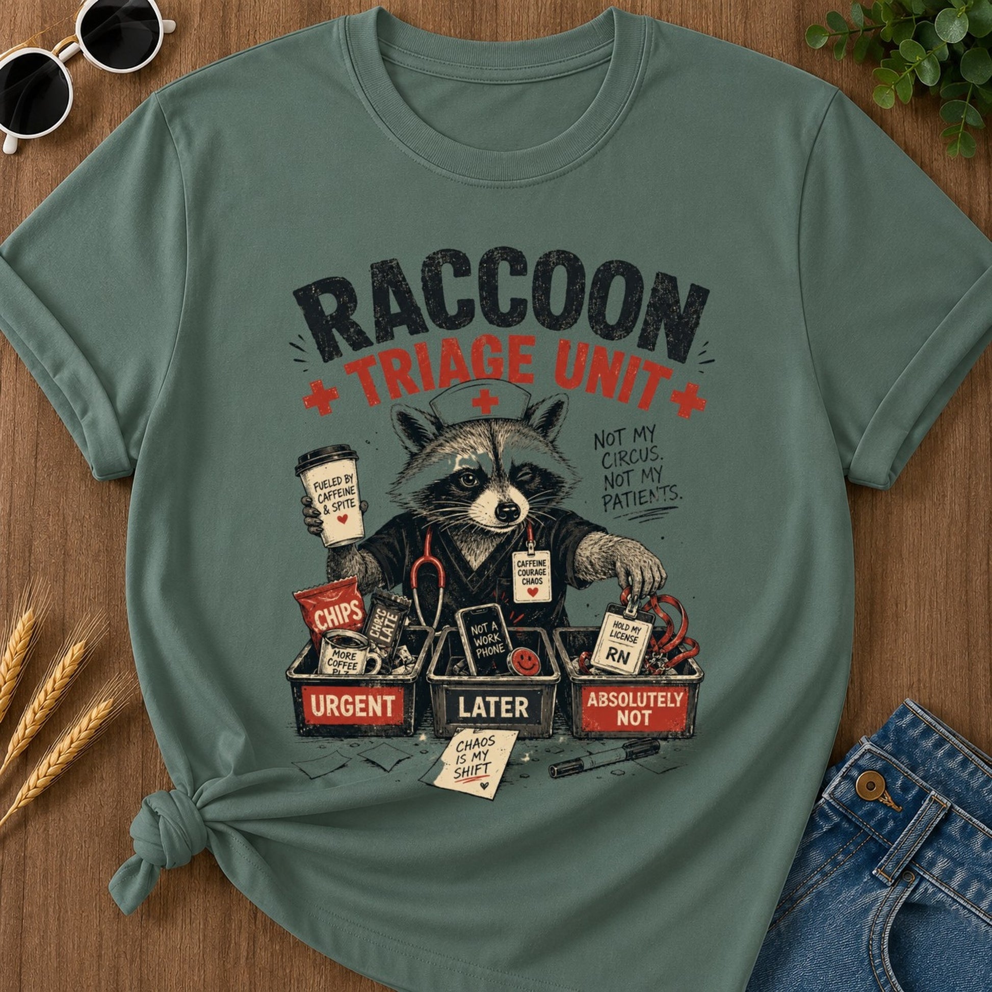 Triage Unit T-shirt - Blue Spruce Mockup