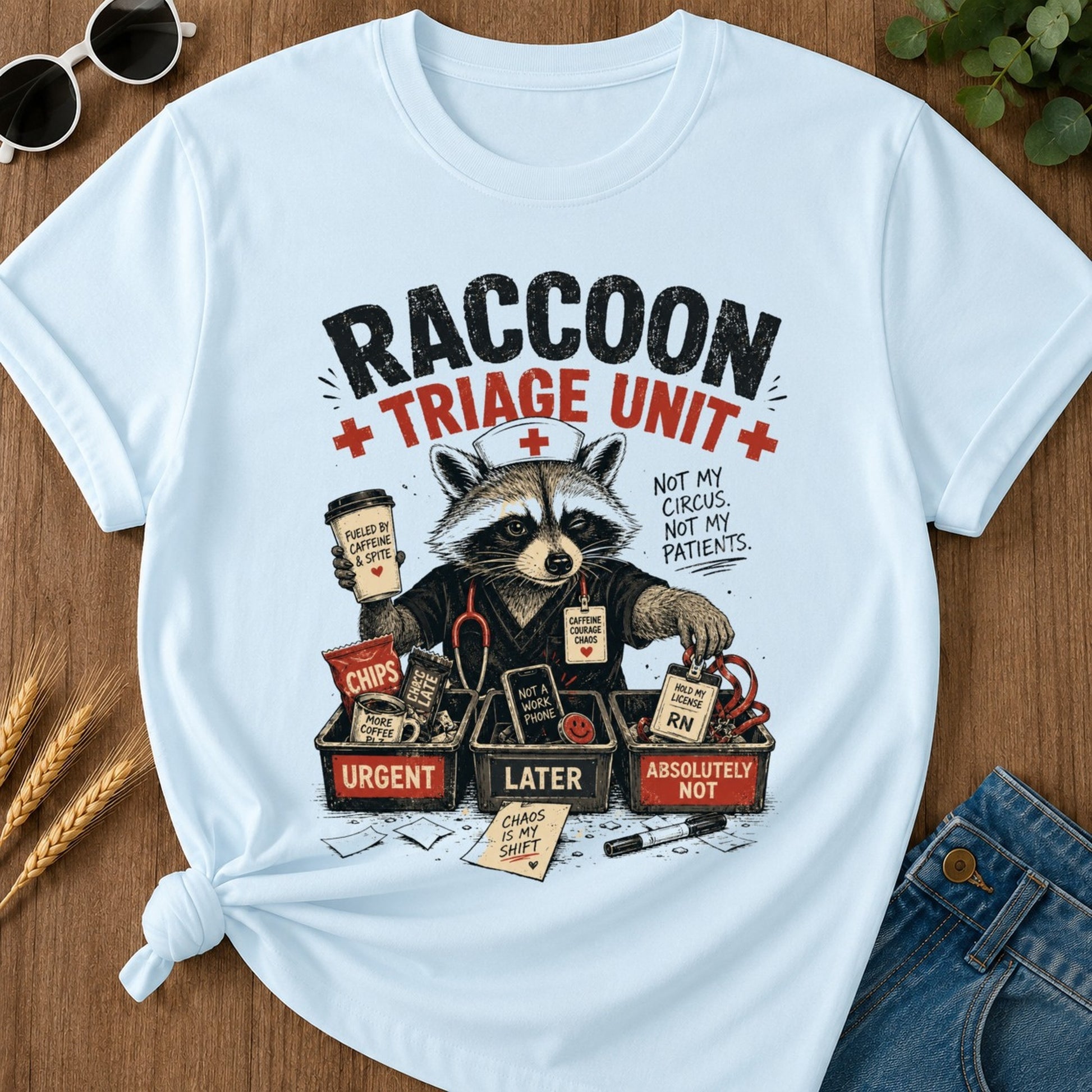 Triage Unit T-shirt - Chambray Mockup