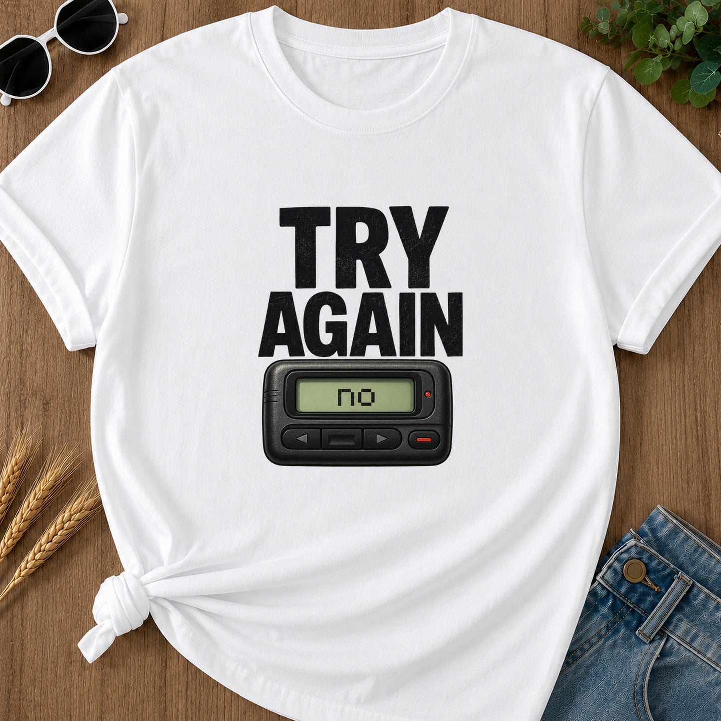 Try Again No T-Shirt - White