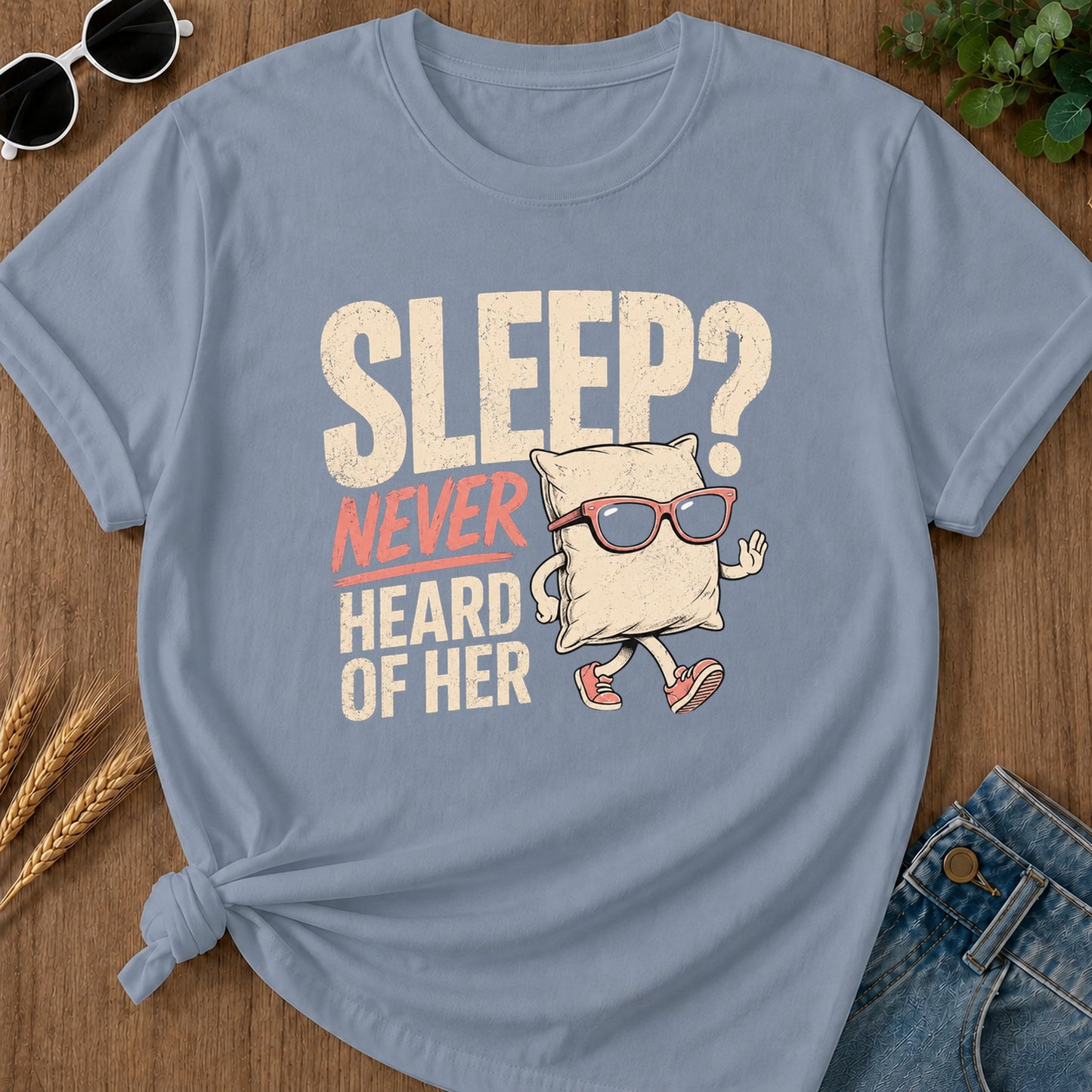 Tshirt Design 06 117 Never T-Shirt - Blue Jean