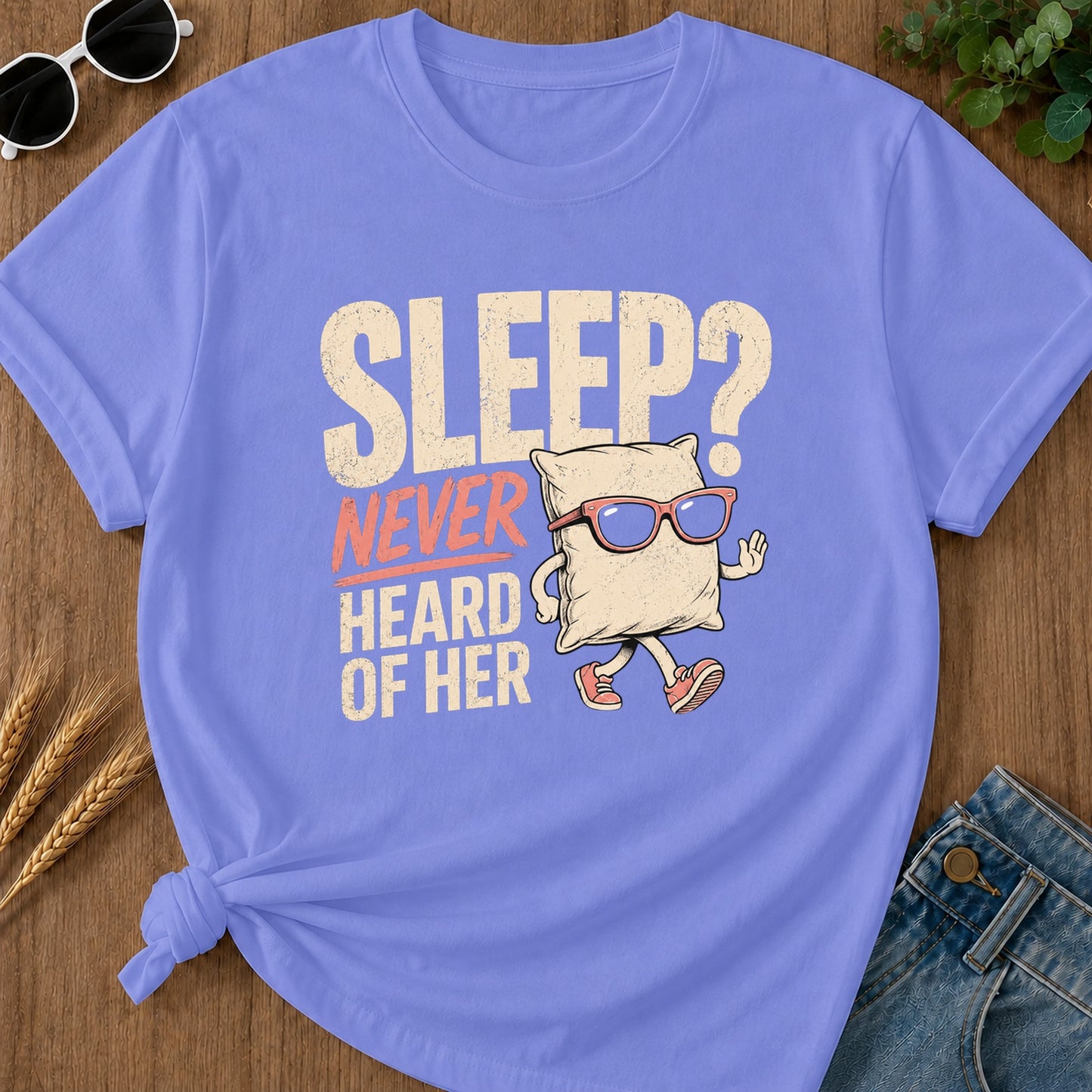 Tshirt Design 06 117 Never T-Shirt - Flo Blue