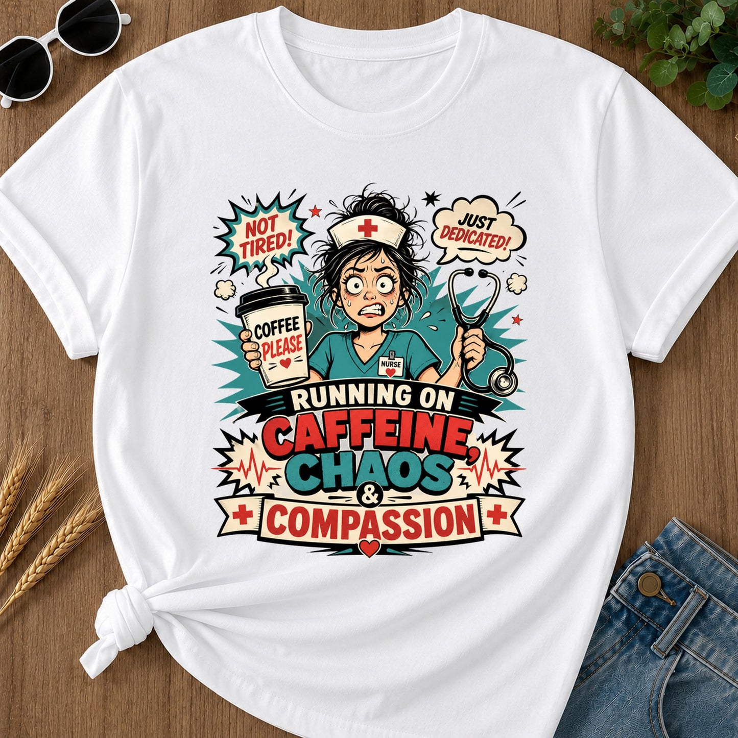 Turning On Caffeine Chaos T-Shirt - White