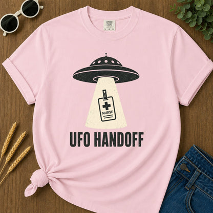 Ufo Handoff T-shirt - Blossom Mockup