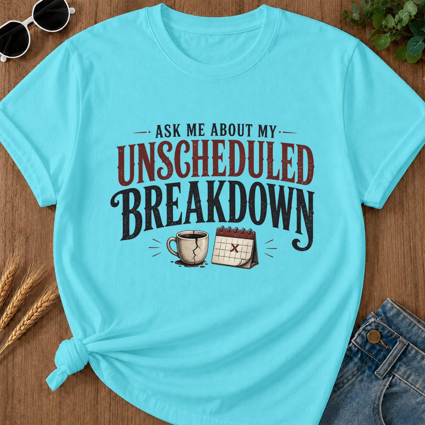 Unscheduled Breakdown T-Shirt - Lagoon Blue
