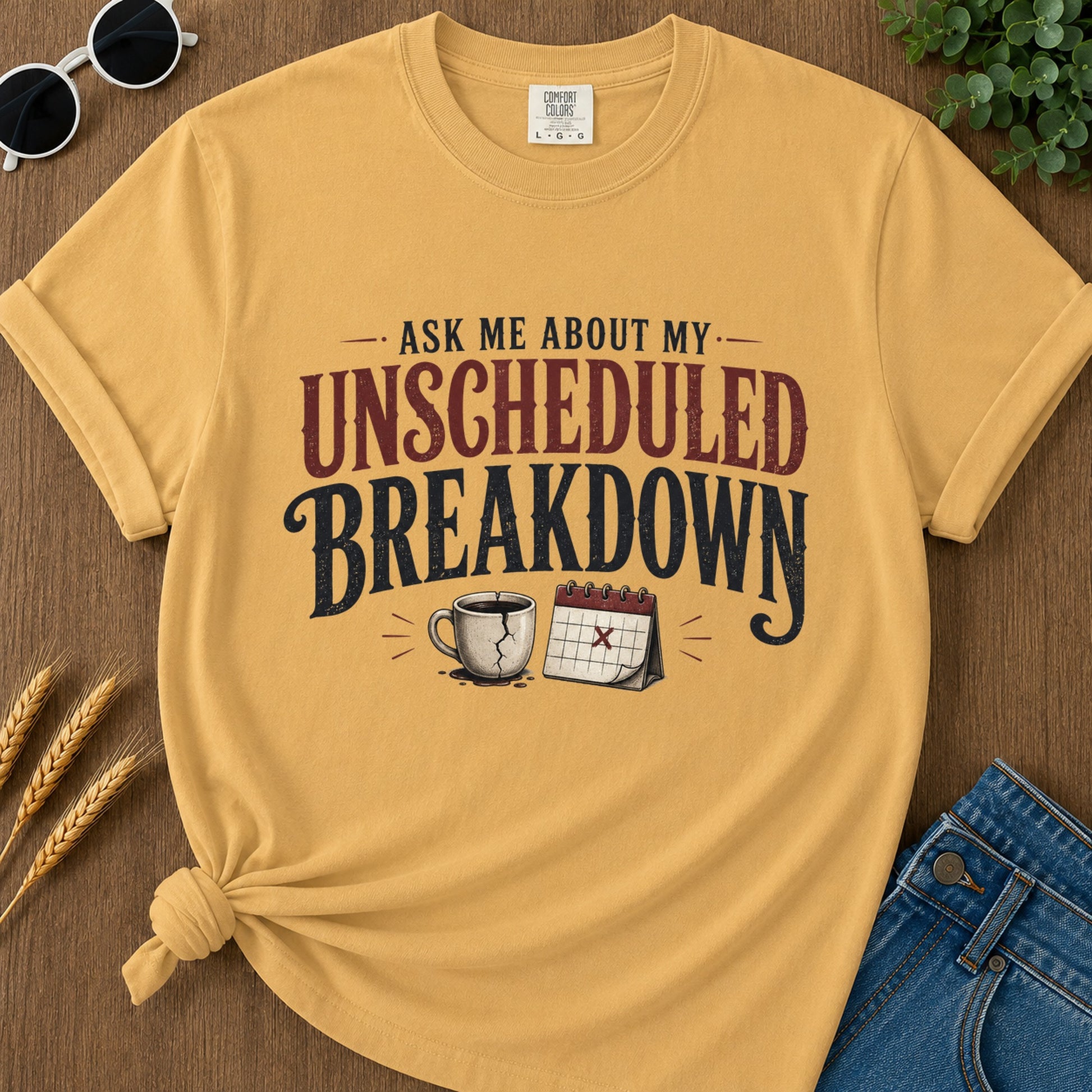 Unscheduled Breakdown T-Shirt - Mustard