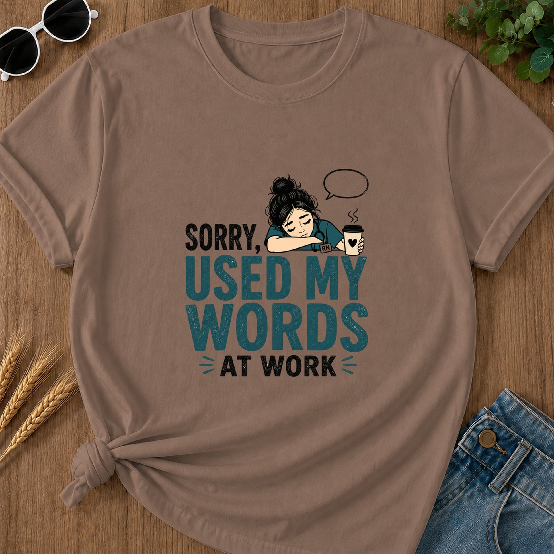 Used My Words At Work T-Shirt - Espresso