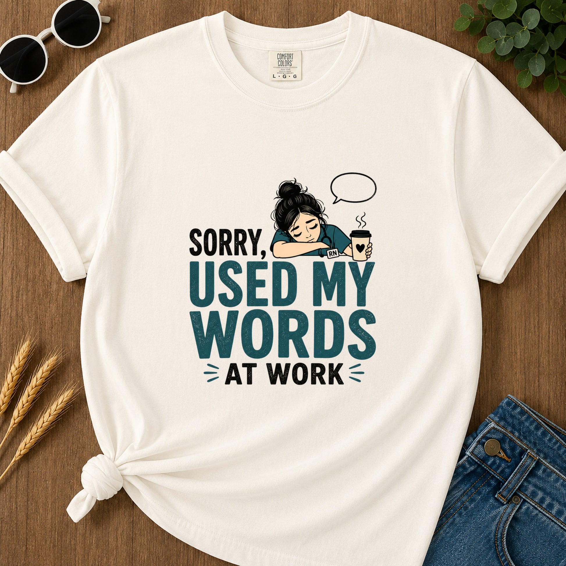 Used My Words At Work T-Shirt - Ivory