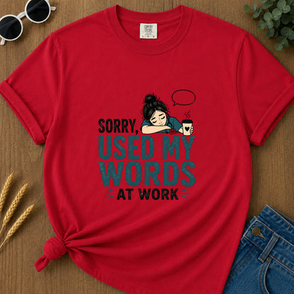 Used My Words At Work T-Shirt - Red