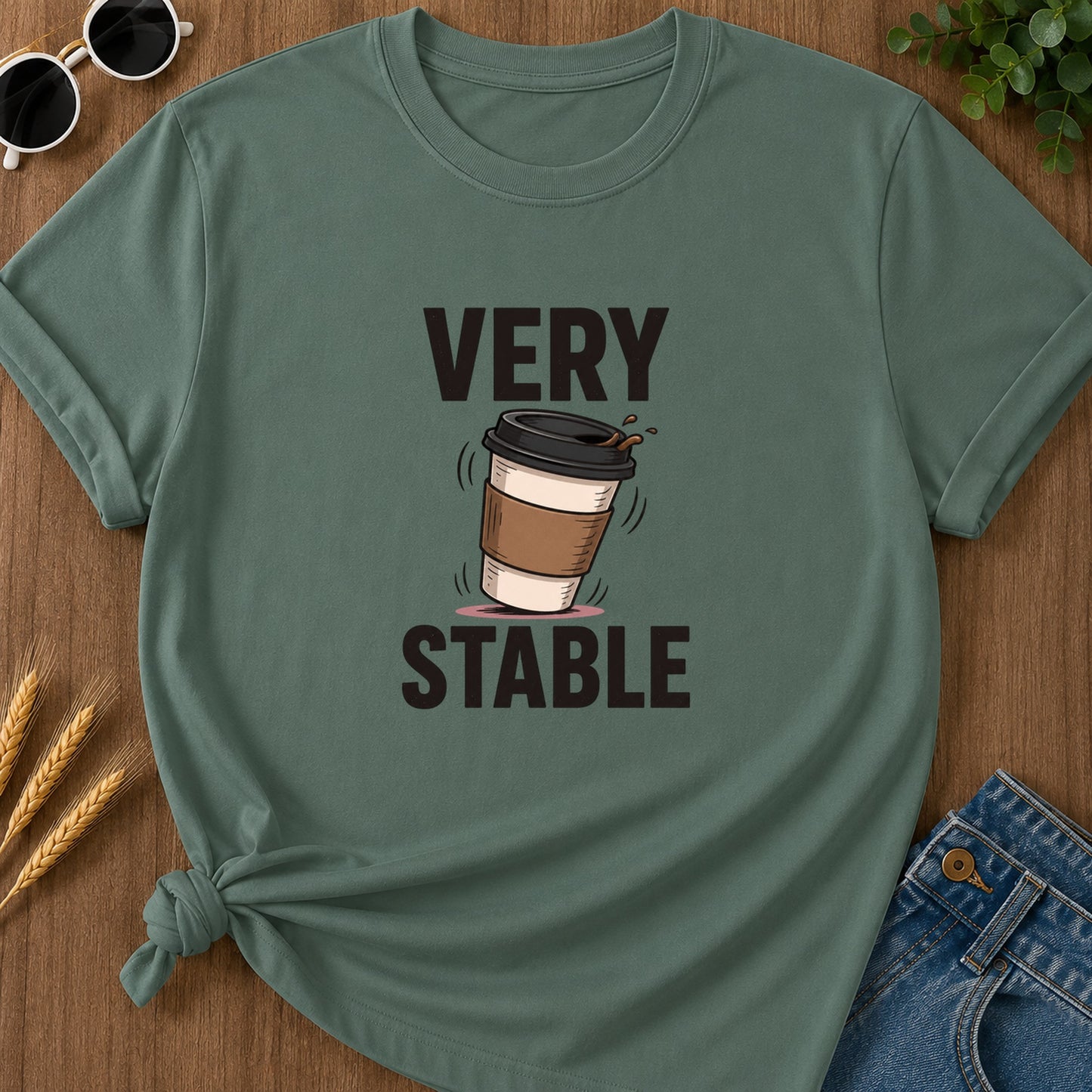 Very Stable Coffee T-Shirt - Blue Spruce