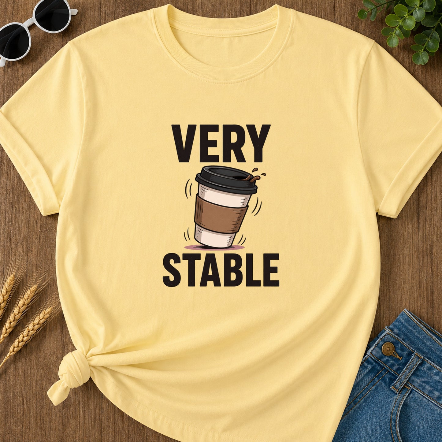 Very Stable Coffee T-Shirt - Butter