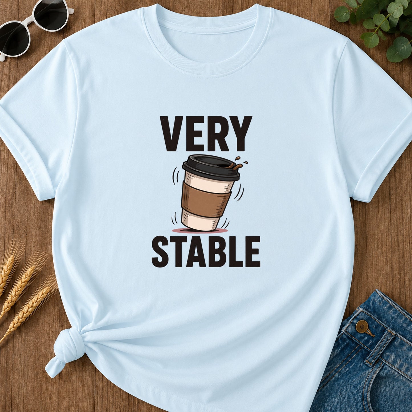 Very Stable Coffee T-Shirt - Chambray