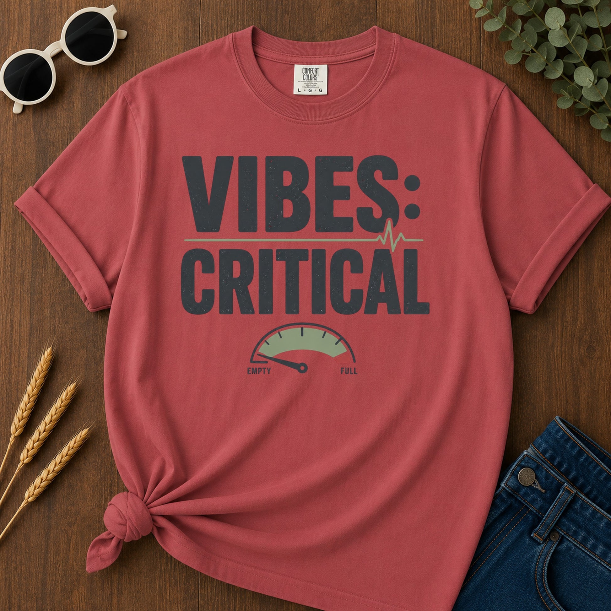 Vibes Critical T-Shirt - Crimson
