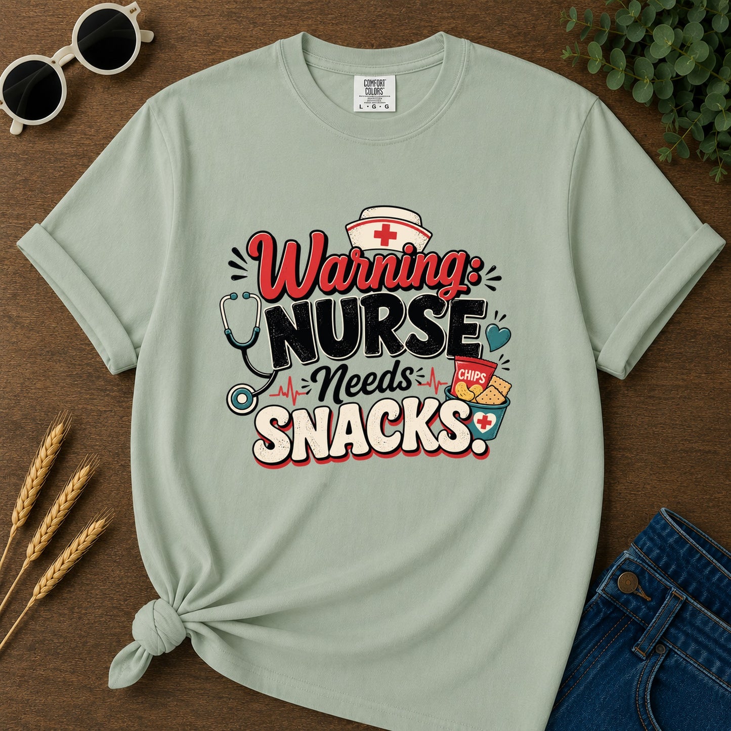 Warning Nurses Needs Snacks T-Shirt - Bay
