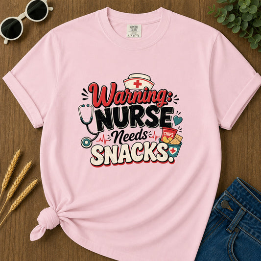 Warning Nurses Needs Snacks T-Shirt - Blossom