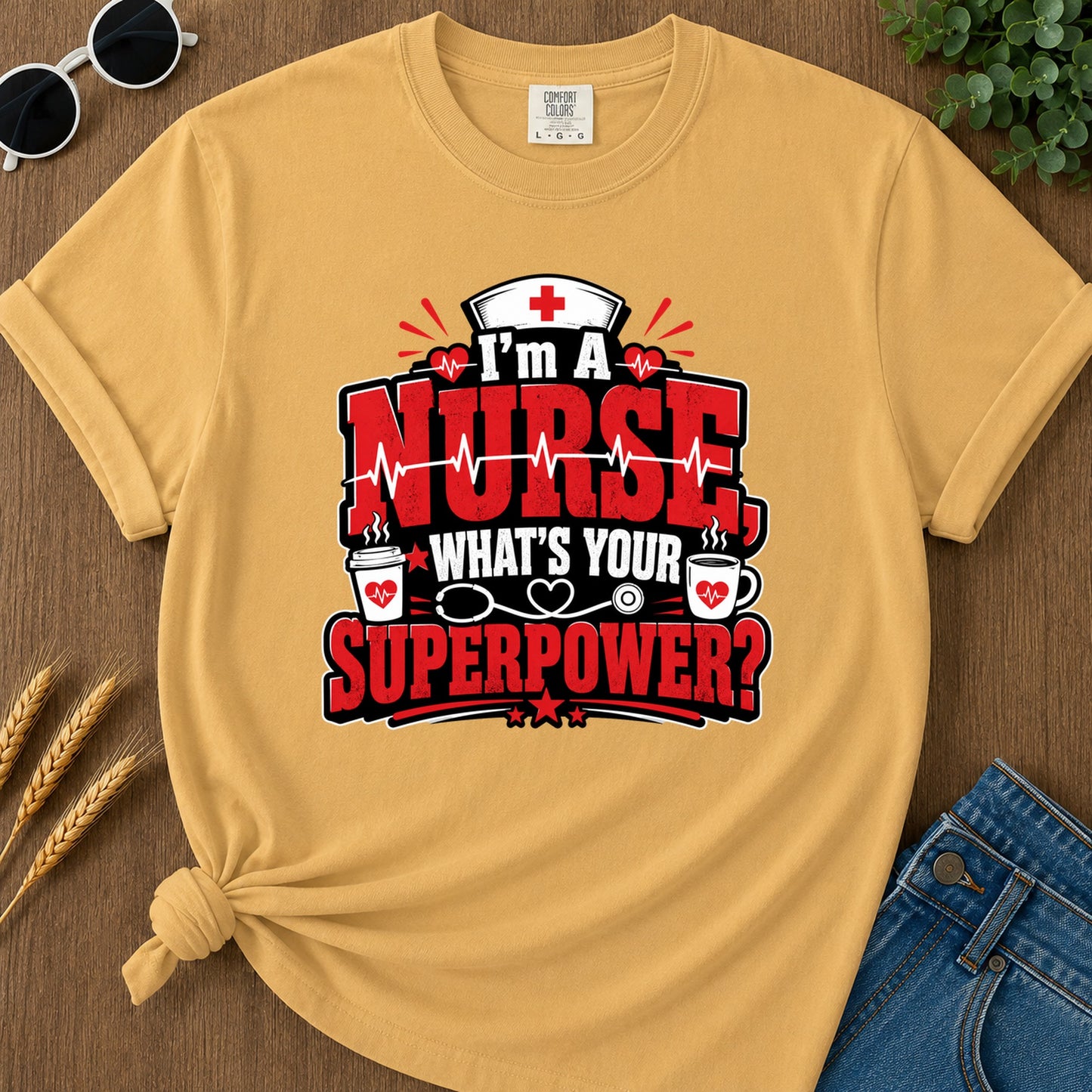 Whats Your Superpower T-Shirt - Mustard
