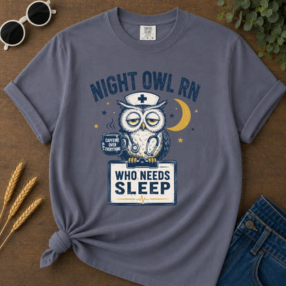 Who Needs Sleep T-shirt - Navy Mockup