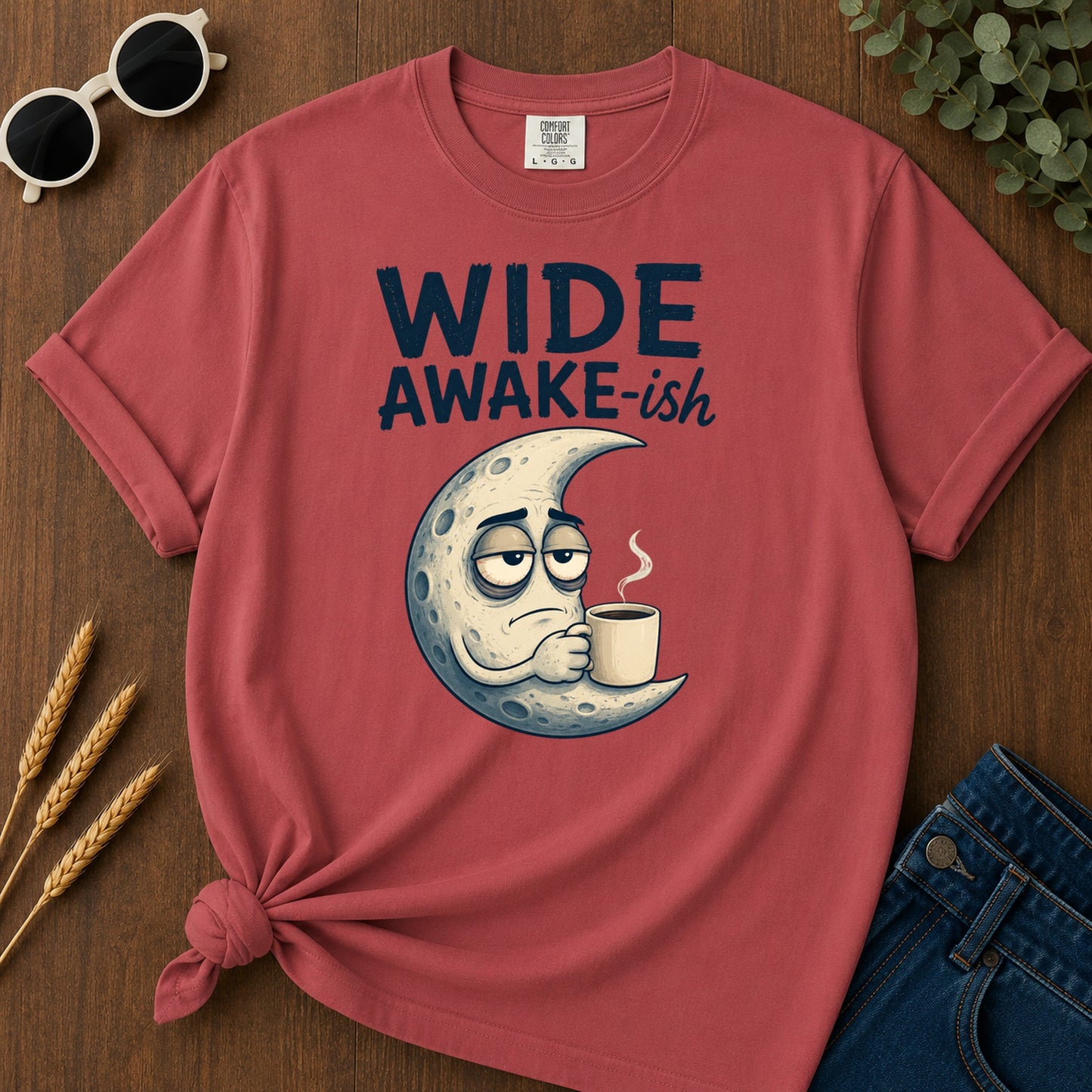 Wide Awake Ish T-Shirt - Crimson