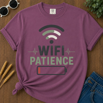 Wifi Patience T-Shirt - Berry