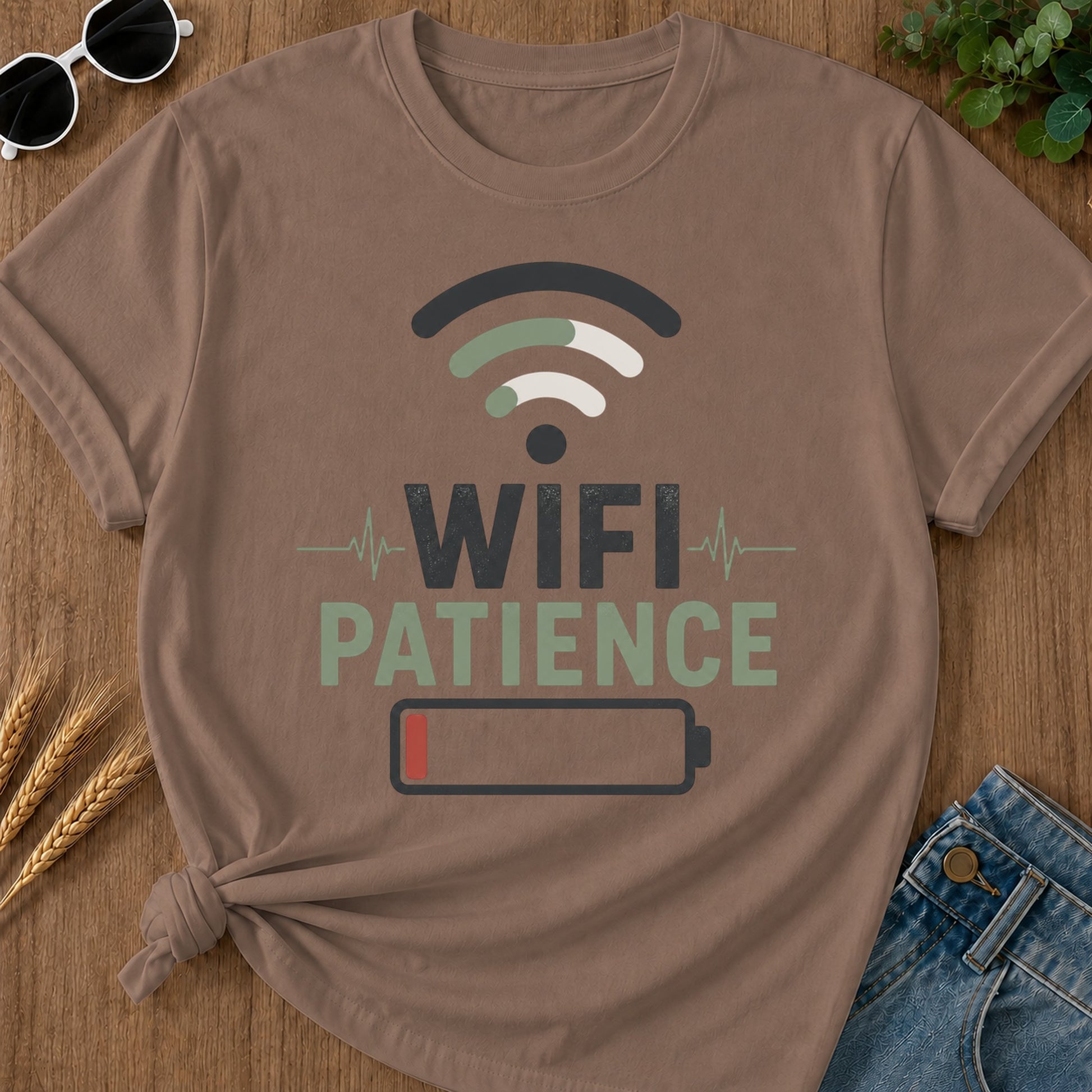 Wifi Patience T-Shirt - Espresso
