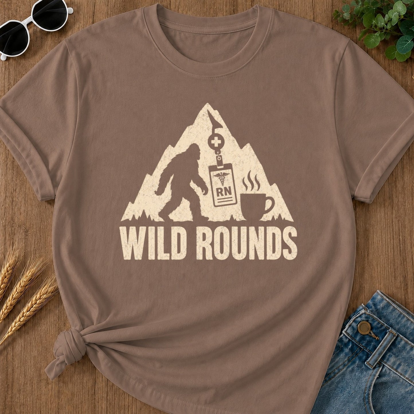 Wild Rounds T-shirt - Espresso Mockup