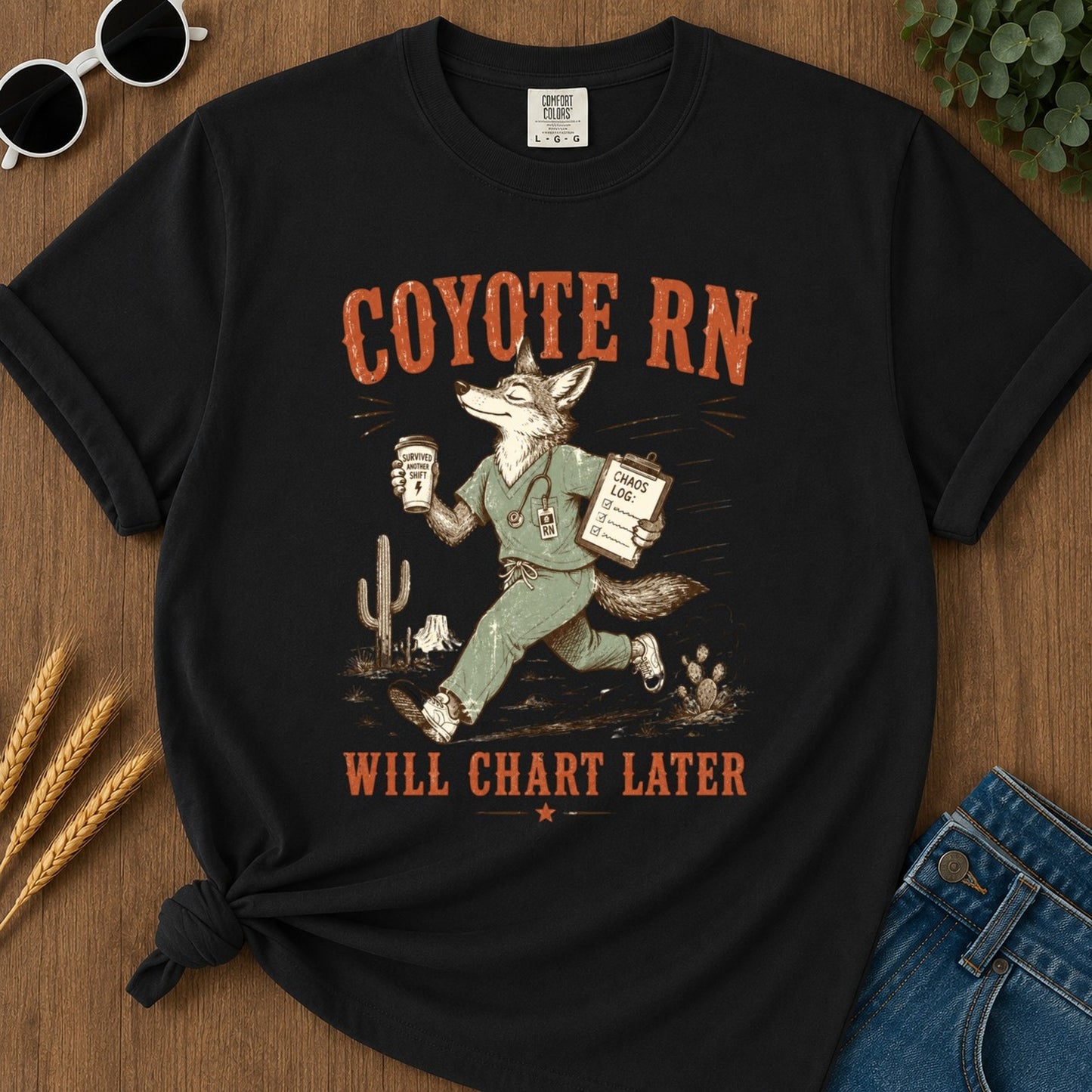 Will Chart Later T-shirt - Black Mockup