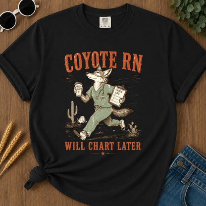 Will Chart Later T-shirt - Black Mockup