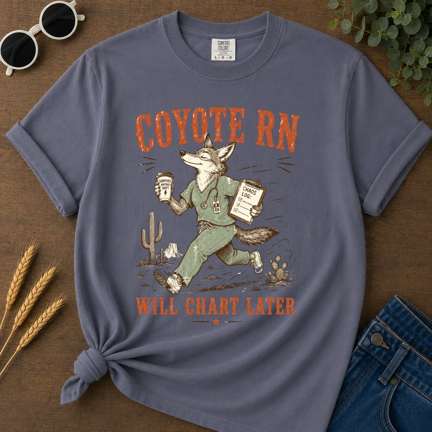 Will Chart Later T-shirt - Navy Mockup