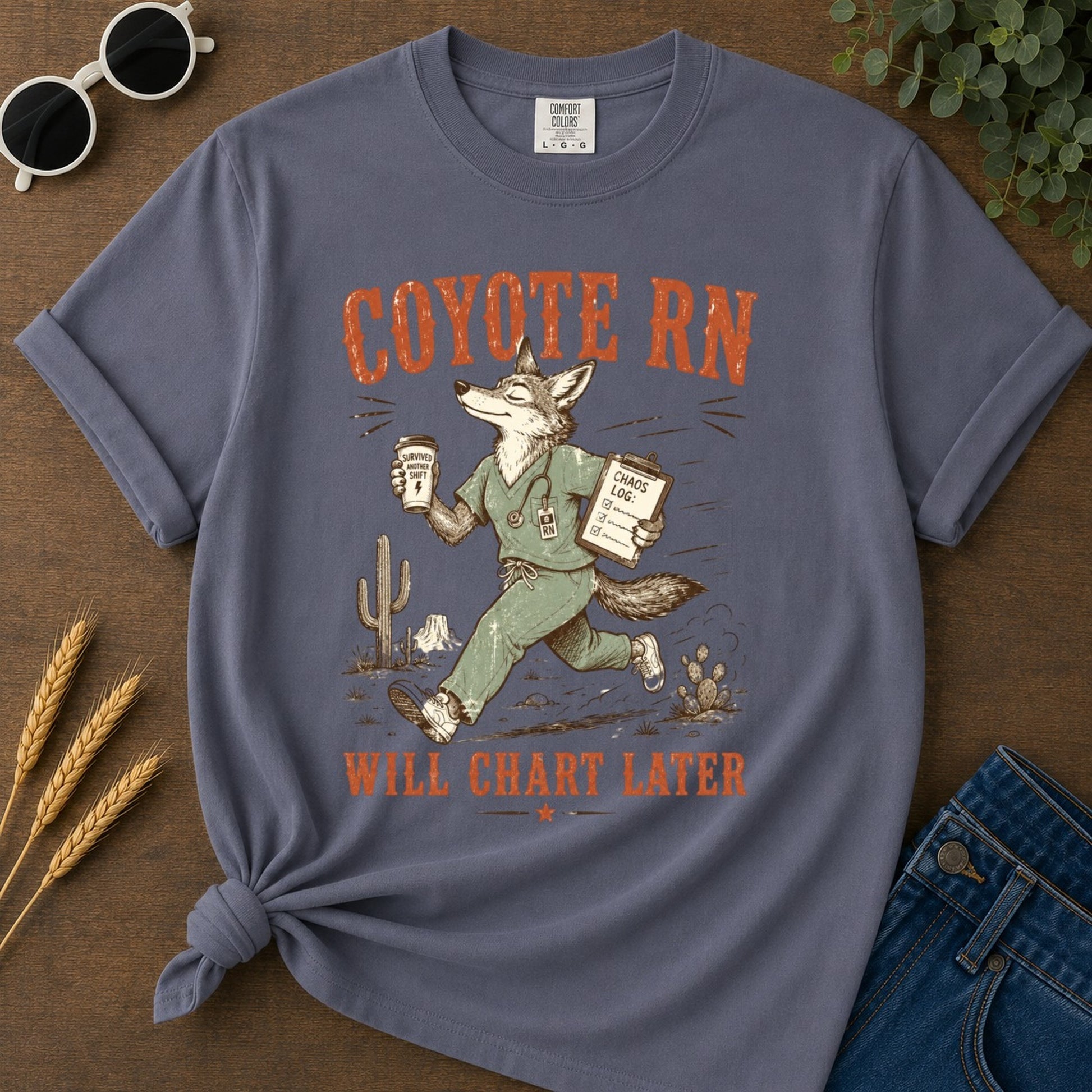 Will Chart Later T-shirt - Navy Mockup