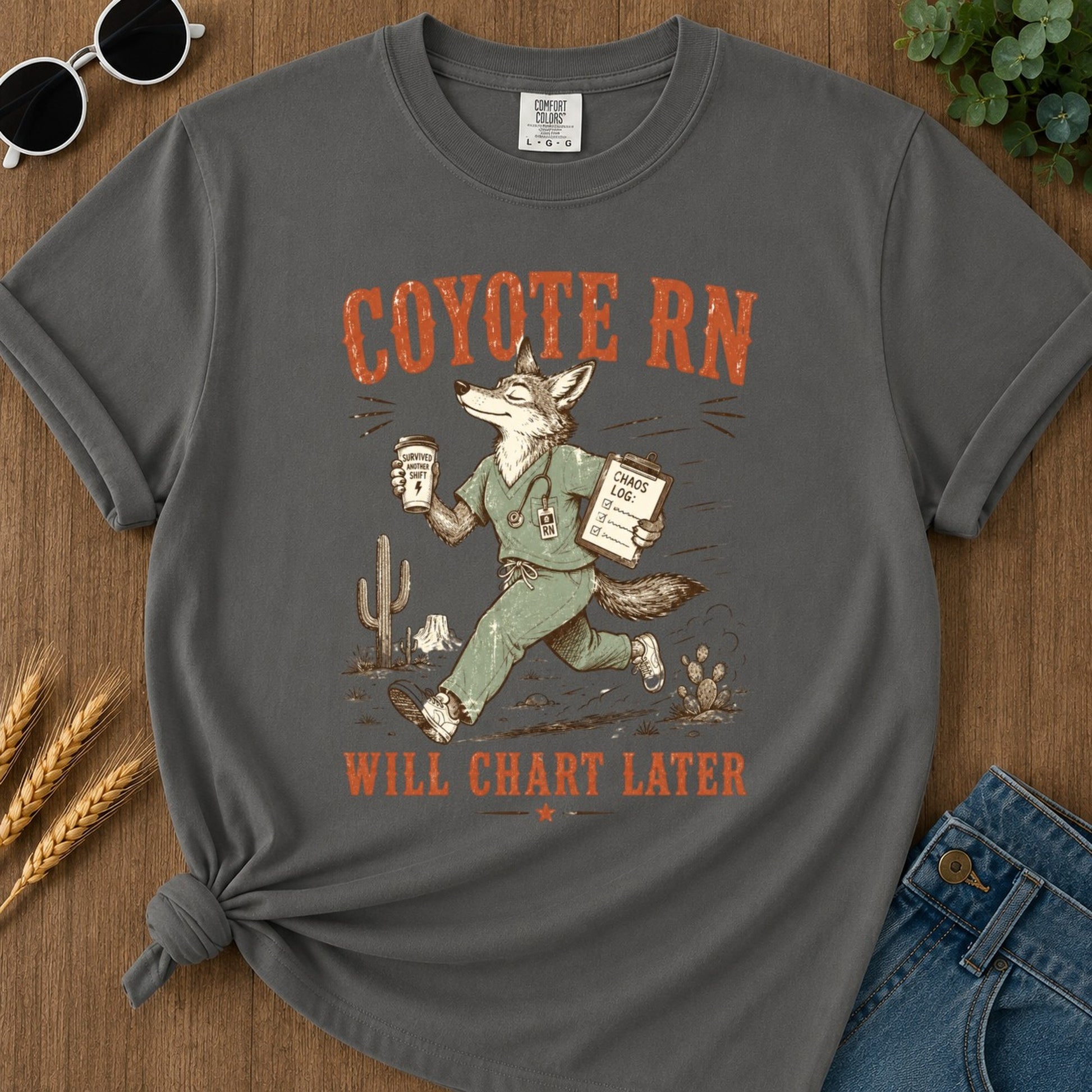Will Chart Later T-shirt - Pepper Mockup