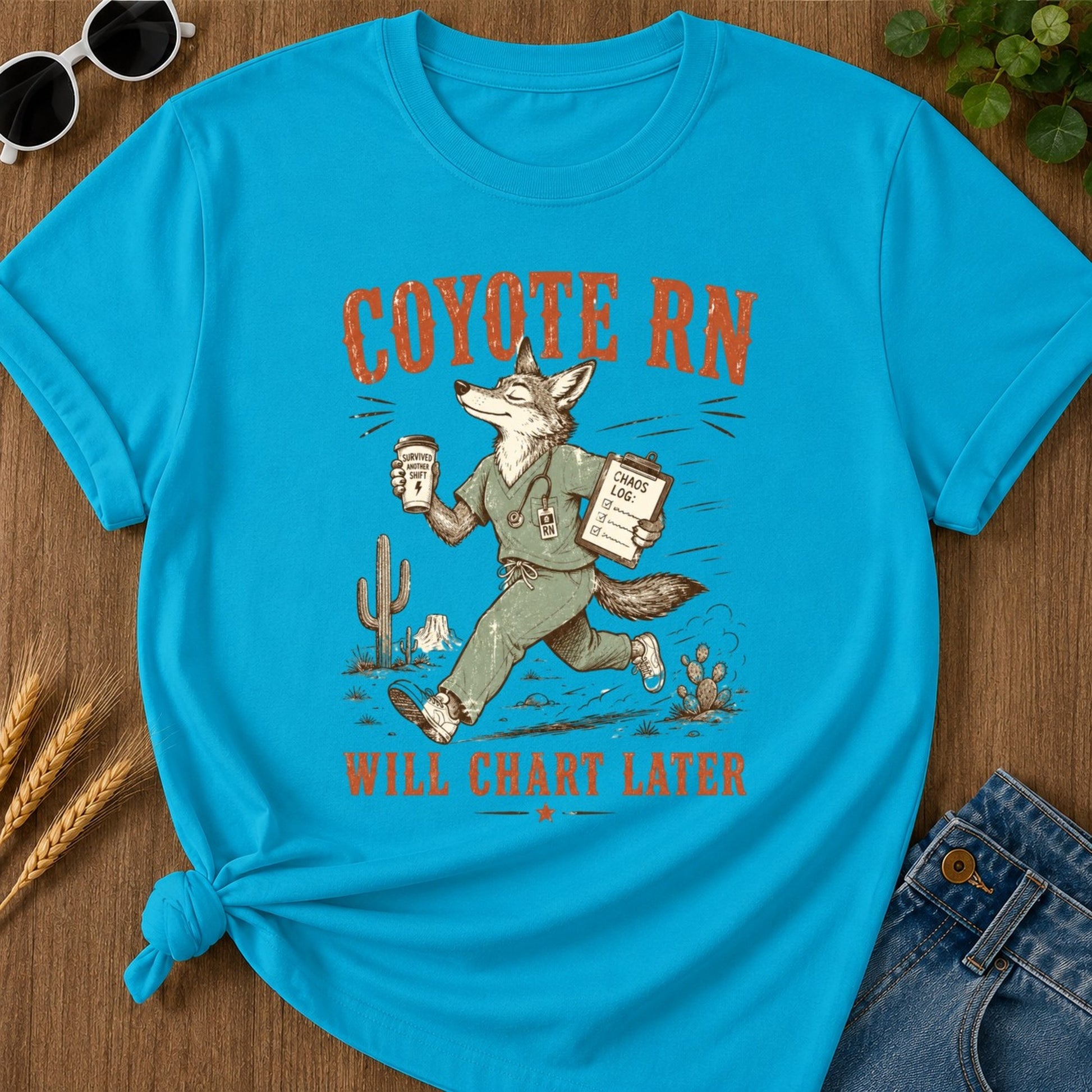Will Chart Later T-shirt - Sapphire Mockup