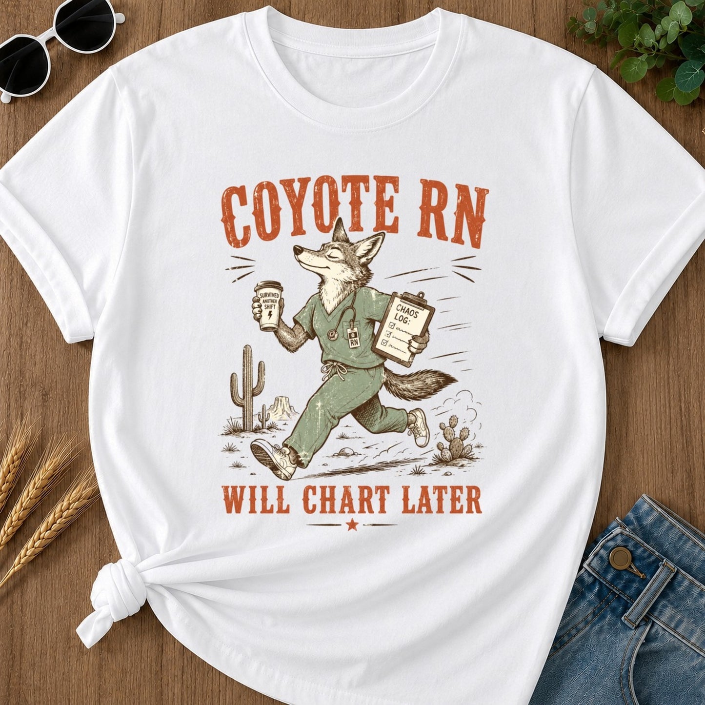 Will Chart Later T-shirt - White Mockup