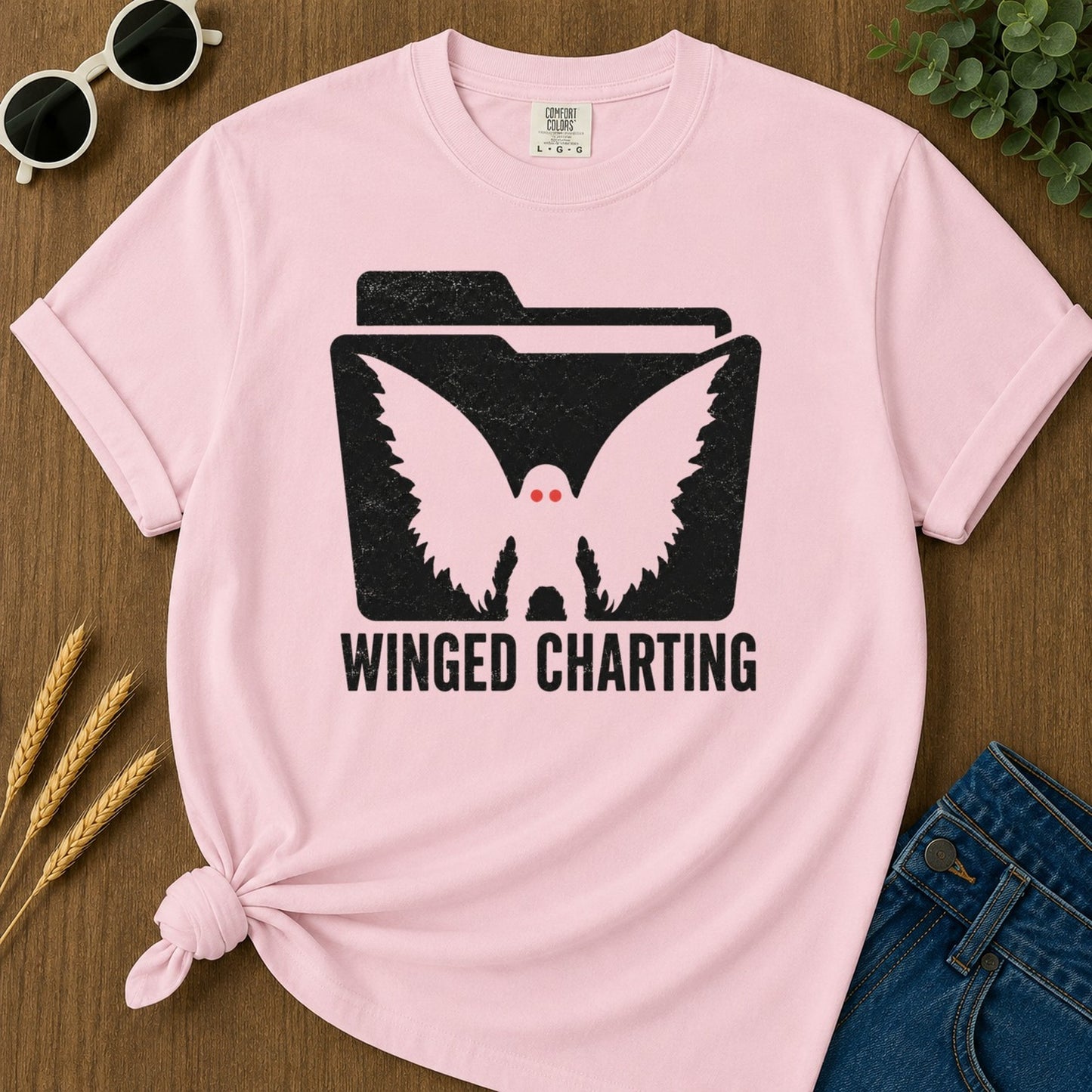 Winged Charting T-shirt - Blossom Mockup