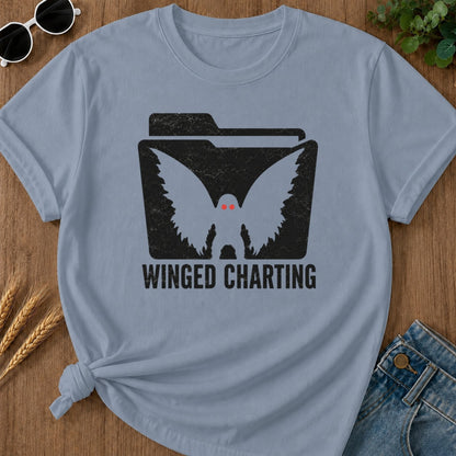 Winged Charting T-shirt - Blue Jean Mockup