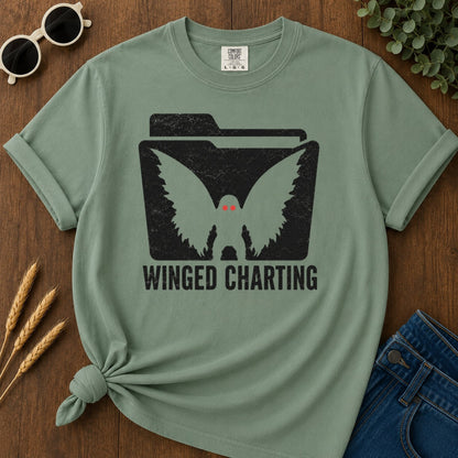 Winged Charting T-shirt - Light Green Mockup