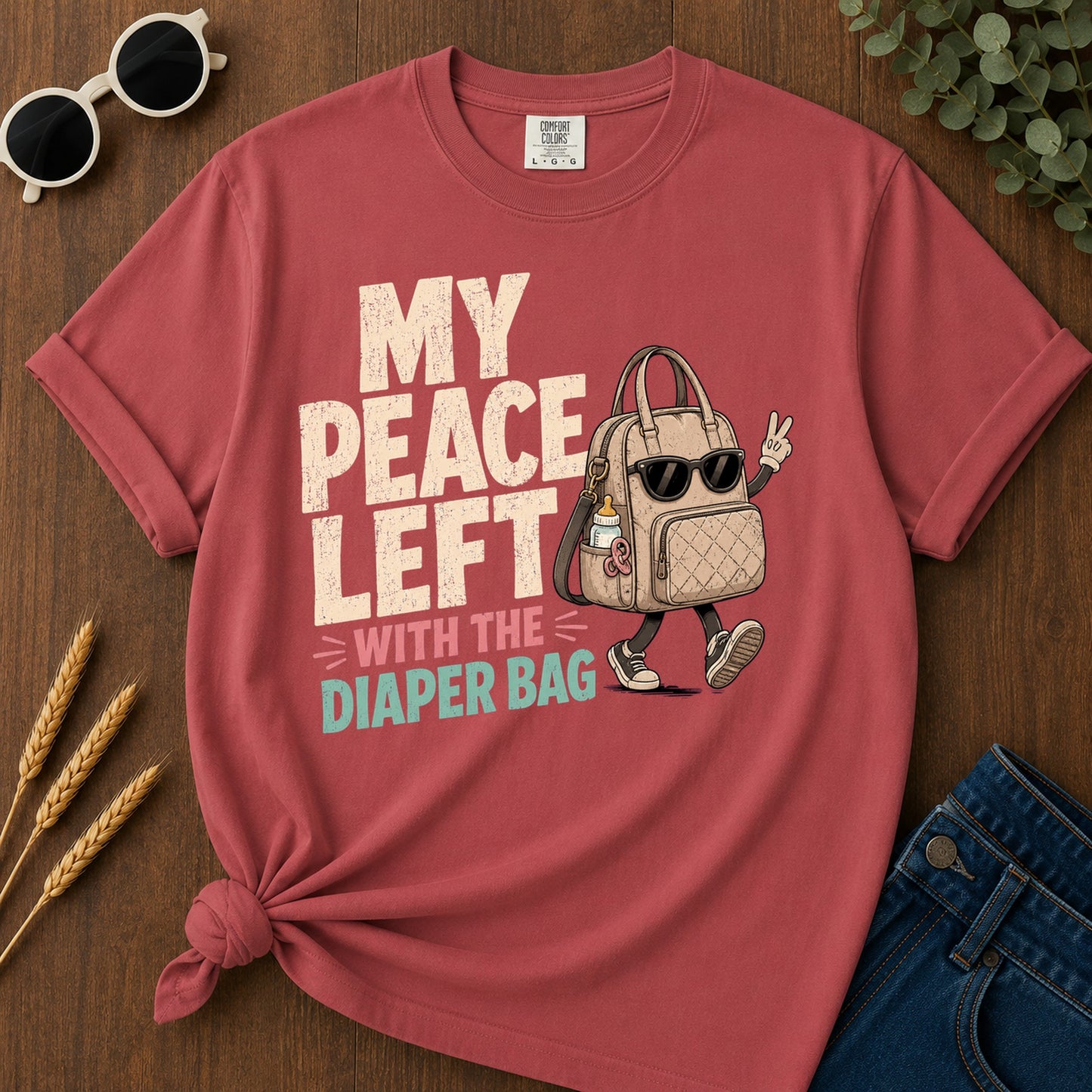 With The Ere Bag T-Shirt - Crimson