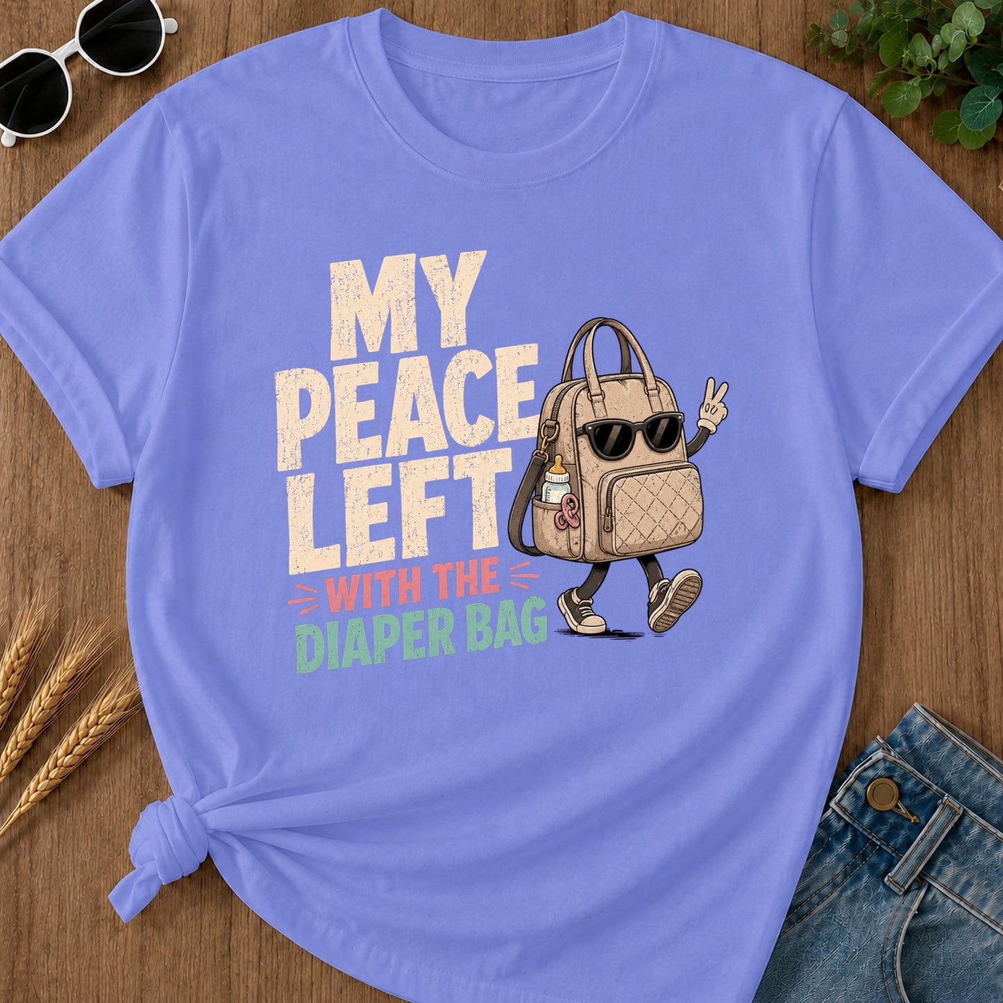 With The Ere Bag T-Shirt - Flo Blue