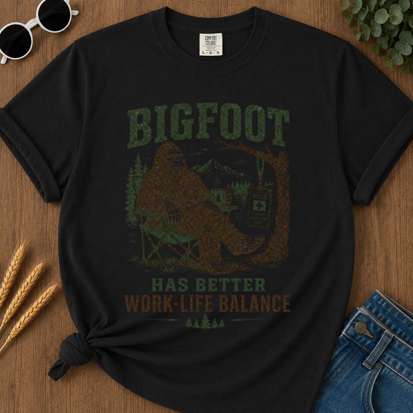 Work Life Balance T-shirt - Black Mockup