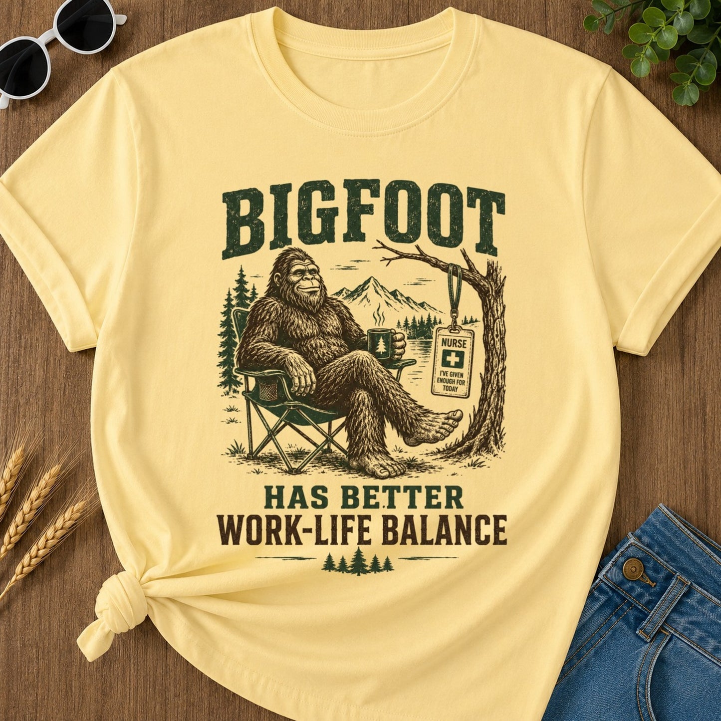 Work Life Balance T-shirt - Butter Mockup