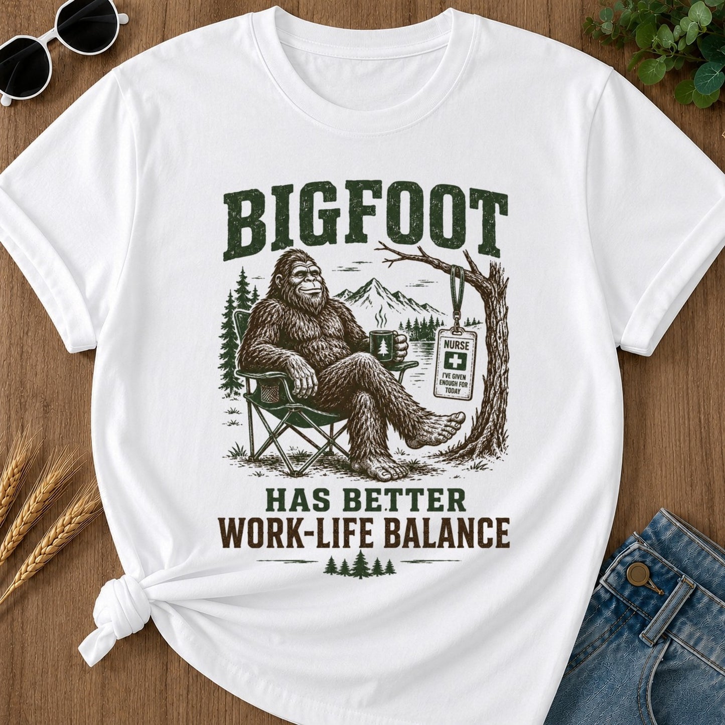 Work Life Balance T-shirt - White Mockup