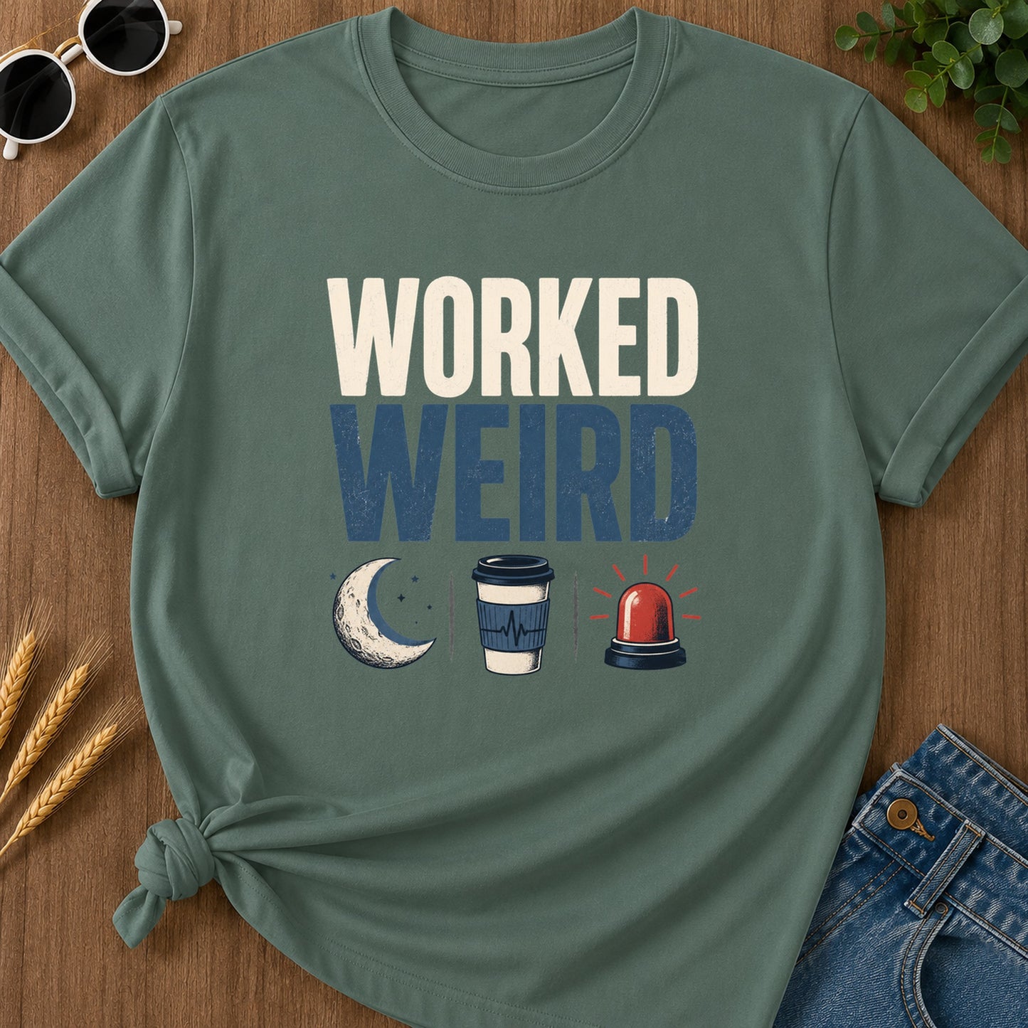 Worked Weird T-Shirt - Blue Spruce