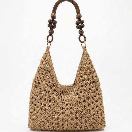 Woven Straw Tote Bag — Foldable Beach Essential - RAYZORA